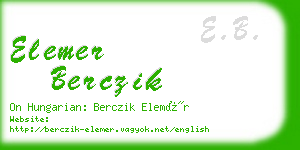 elemer berczik business card